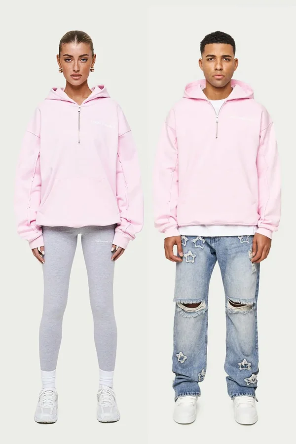 The Couture Club Hoodies-Raw Seam Quarter Zip Hoodie