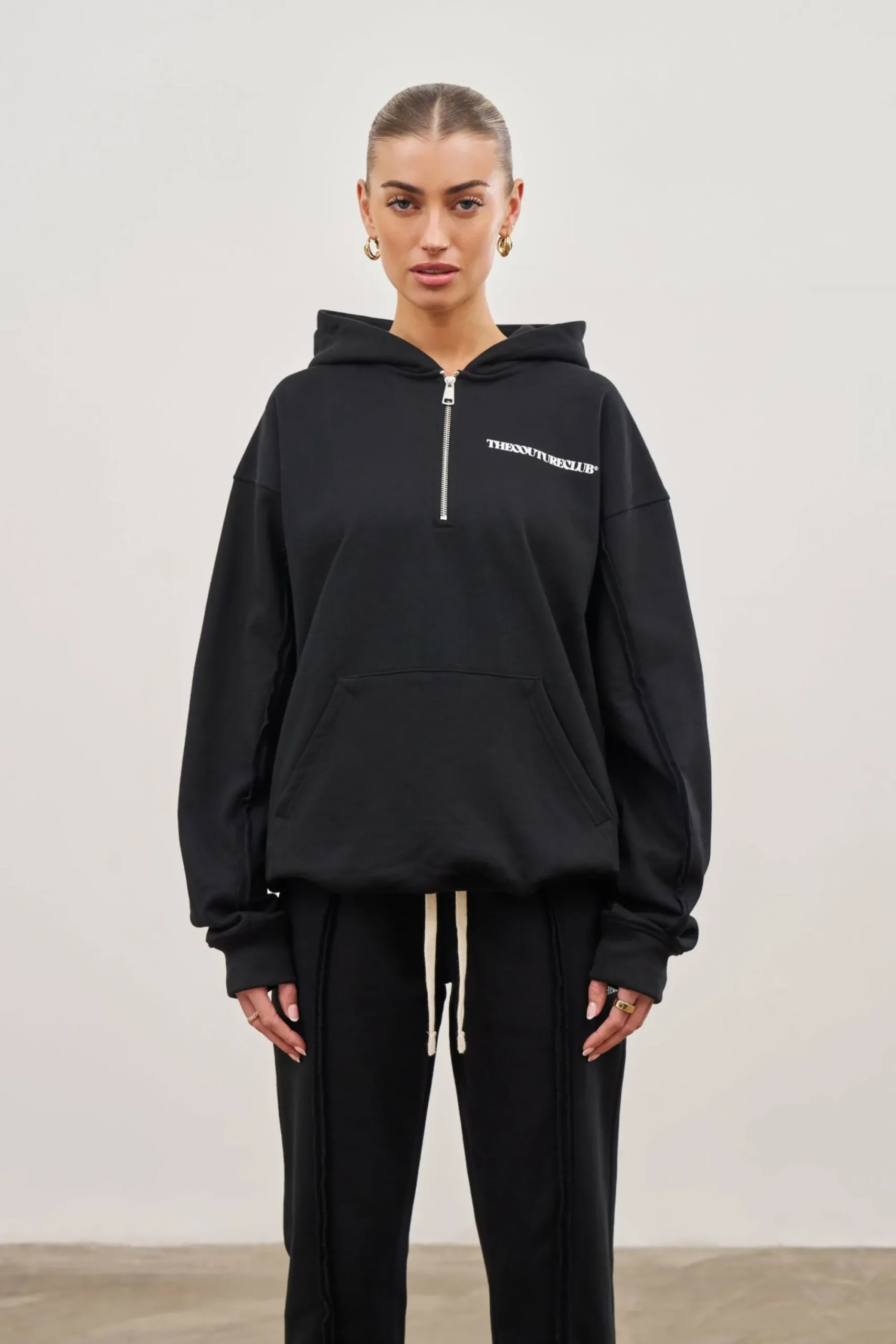 raw_seam_quarter_zip_hood_3-11.webp The Couture Club Twinsets-Raw Seam Quarter Zip Hoodie