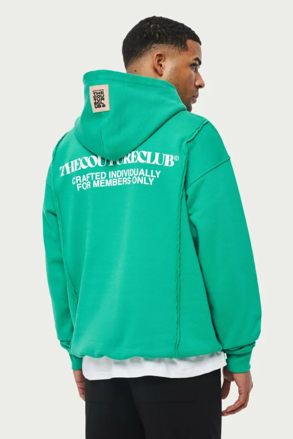 The Couture Club Hoodies-Raw Seam Quarter Zip Hoodie