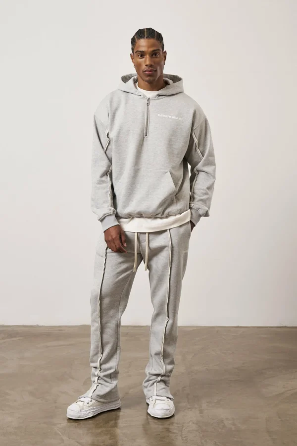 The Couture Club Tracksuits-Raw Seam Quarter Zip Hoodie