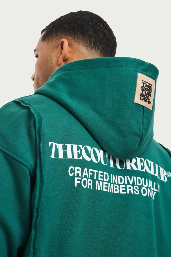 The Couture Club Tracksuits-Raw Seam Quarter Zip Hoodie