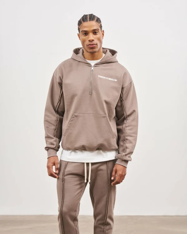 The Couture Club Tracksuits-Raw Seam Quarter Zip Hoodie