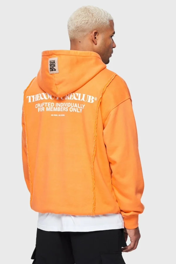 The Couture Club Hoodies-Raw Seam Quarter Zip Hoodie