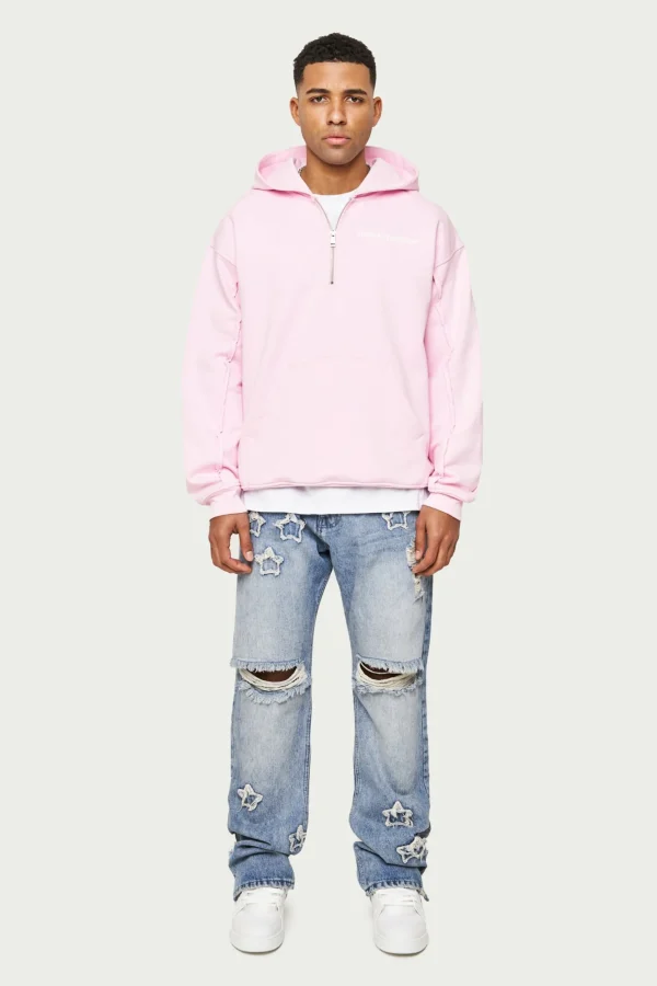 The Couture Club Hoodies-Raw Seam Quarter Zip Hoodie
