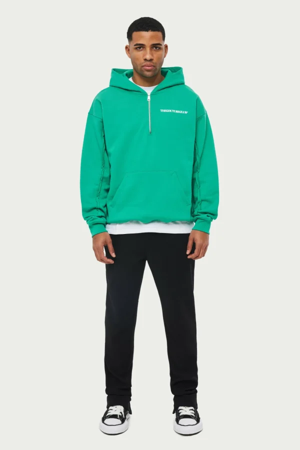 The Couture Club Hoodies-Raw Seam Quarter Zip Hoodie