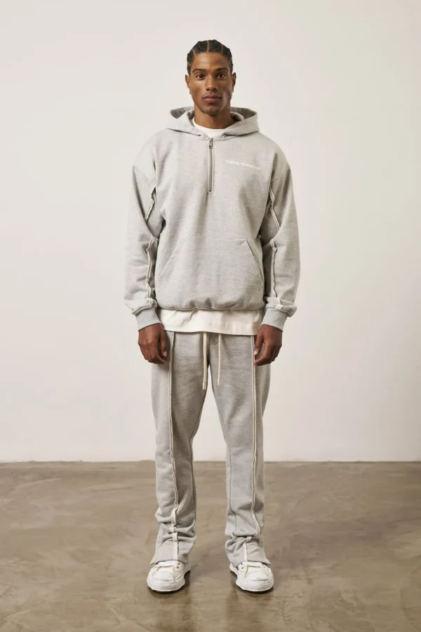 The Couture Club Tracksuits-Raw Seam Quarter Zip Hoodie