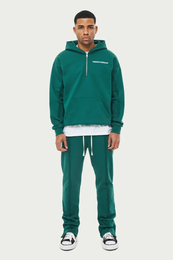 The Couture Club Tracksuits-Raw Seam Quarter Zip Hoodie