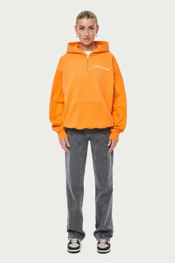 The Couture Club Hoodies-Raw Seam Quarter Zip Hoodie