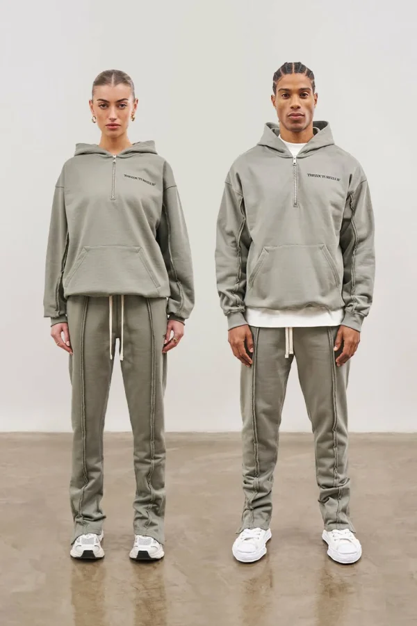 The Couture Club Twinsets-Raw Seam Straight Leg Joggers