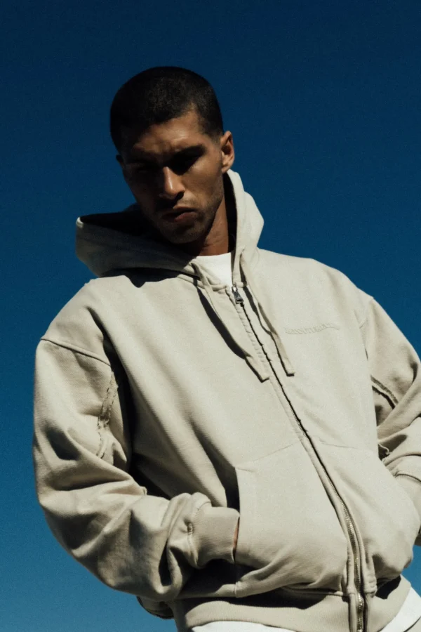 The Couture Club Twinsets-Raw Seam Zip Through Hoodie
