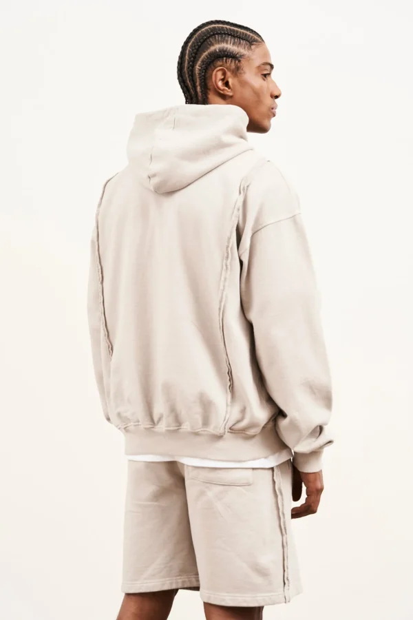 The Couture Club Twinsets-Raw Seam Zip Through Hoodie
