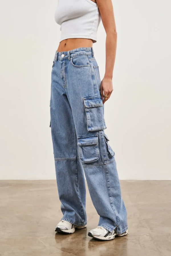 The Couture Club Bottoms-Relaxed Cargo Jeans