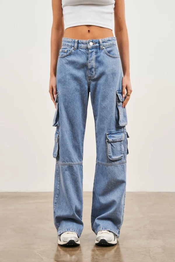 The Couture Club Bottoms-Relaxed Cargo Jeans