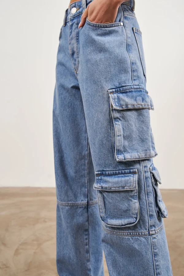 The Couture Club Bottoms-Relaxed Cargo Jeans