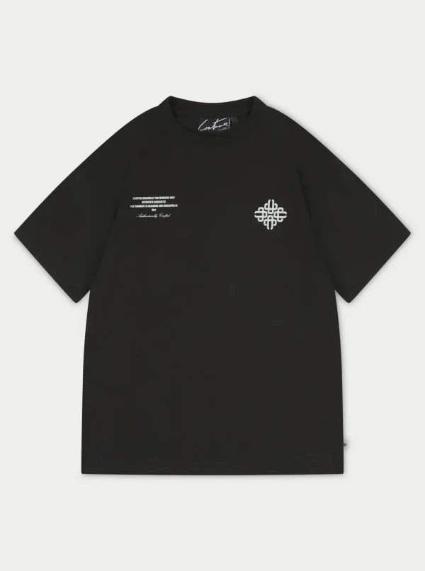 The Couture Club T-Shirts-Repeat Emblem Script Relaxed T-Shirt