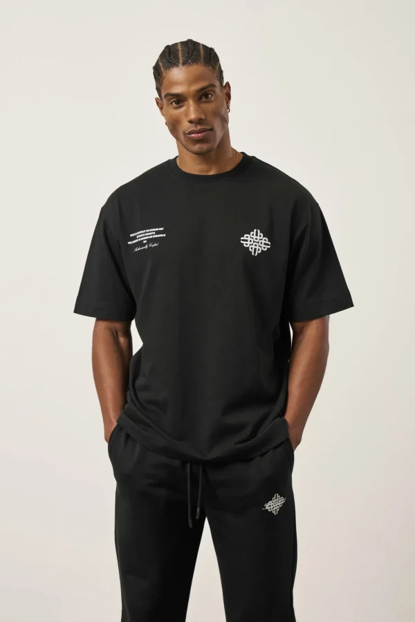 The Couture Club T-Shirts-Repeat Emblem Script Relaxed T-Shirt