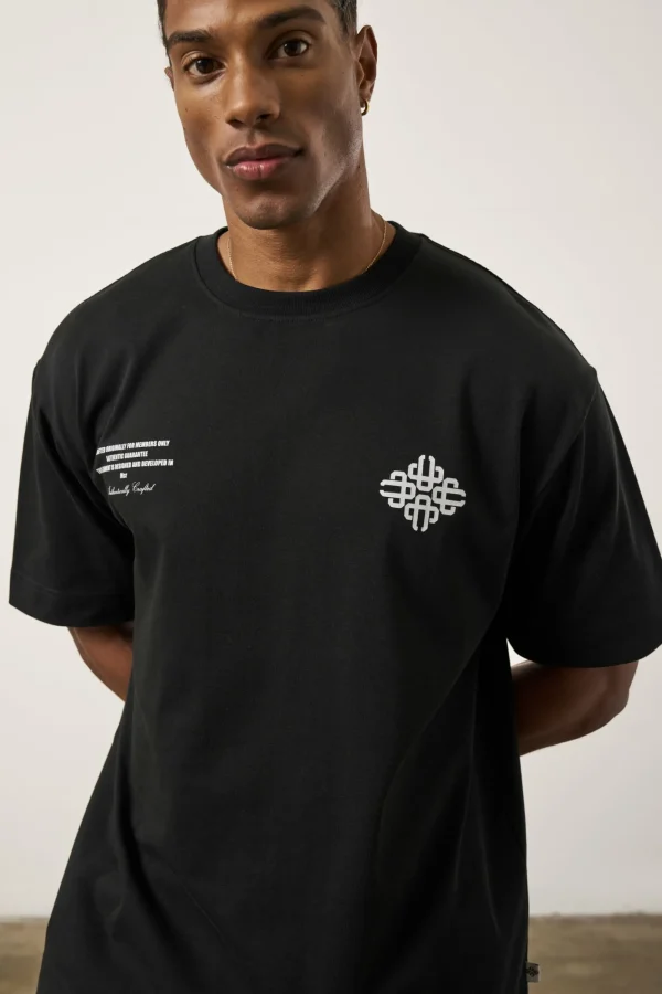 The Couture Club T-Shirts-Repeat Emblem Script Relaxed T-Shirt