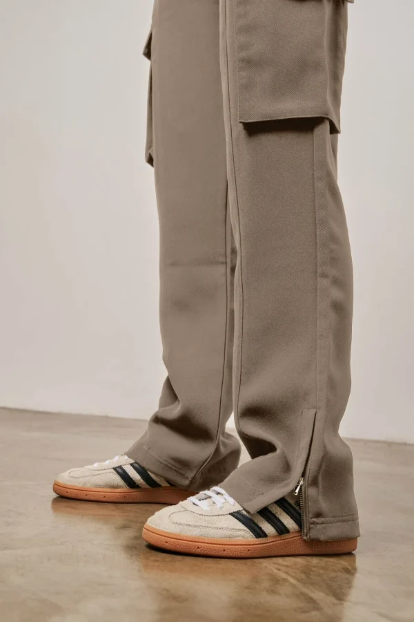 The Couture Club Bottoms-Reverse Waistband Smart Cargo Trouser