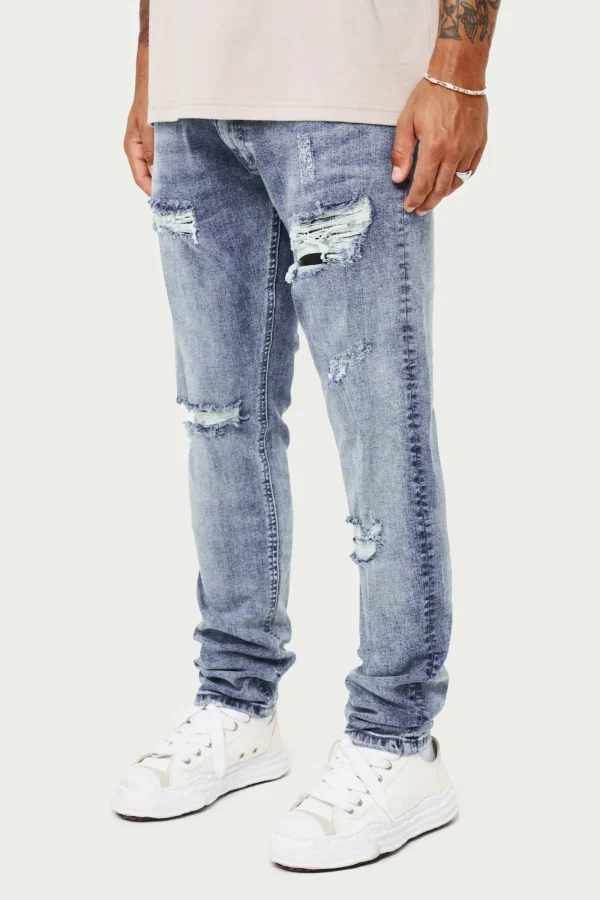 The Couture Club Bottoms-Rip And Repair Stacked Jeans