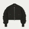 The Couture Club Coats & Jackets-Ruched Detail Peached Bomber Jacket