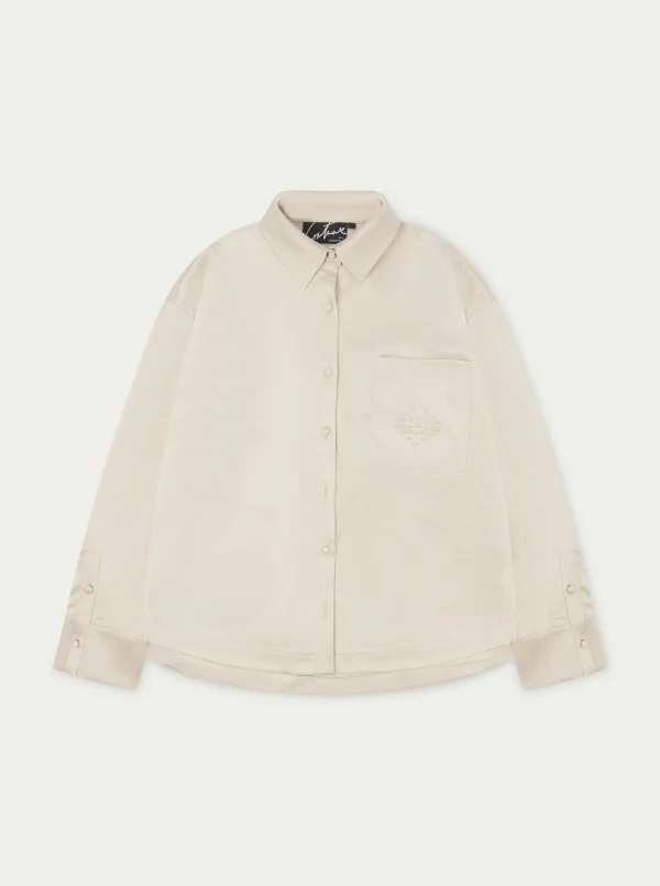 The Couture Club Co-Ords & Sets-Satin Emblem Shirt