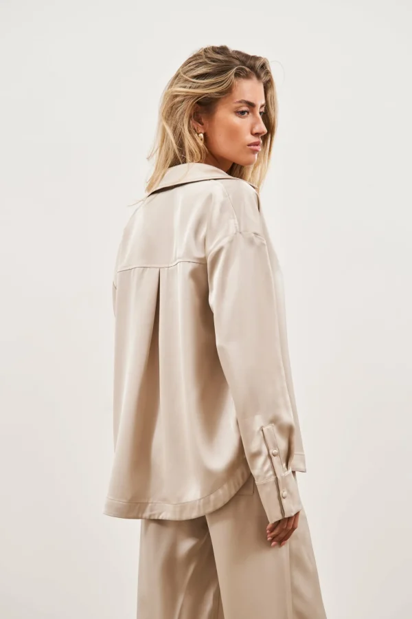 The Couture Club Co-Ords & Sets-Satin Emblem Shirt
