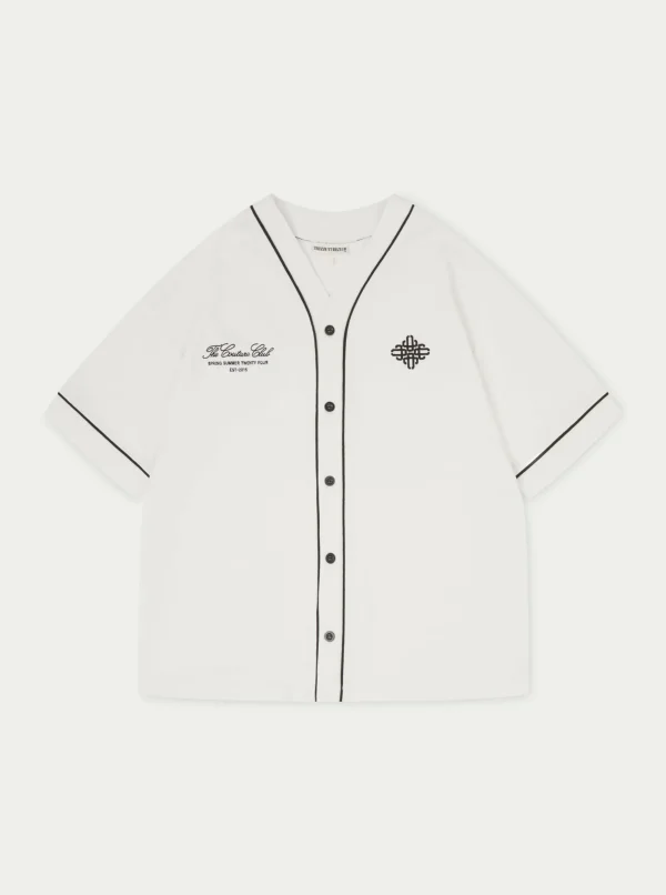 The Couture Club T-Shirts-Script Jersey Baseball Shirt