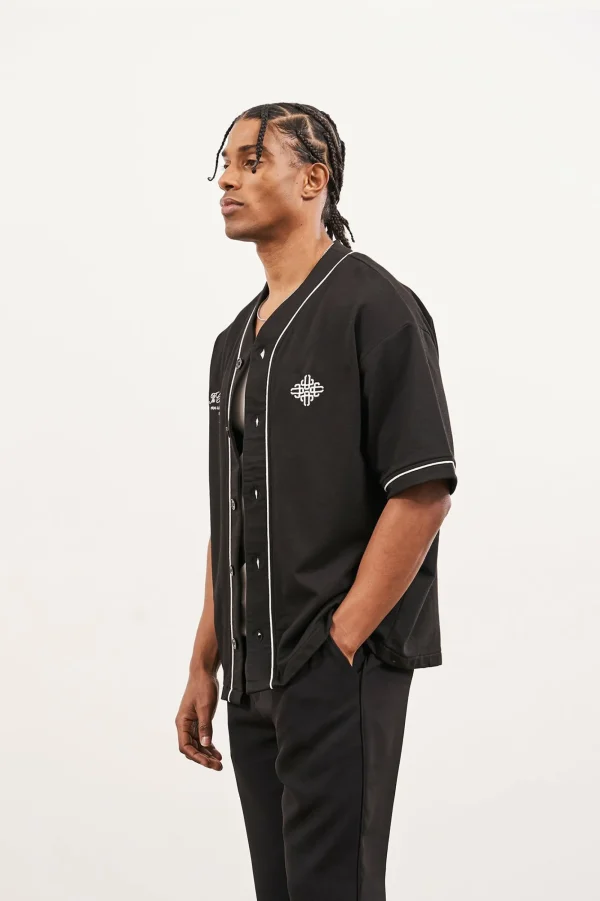 The Couture Club T-Shirts-Script Jersey Baseball Shirt