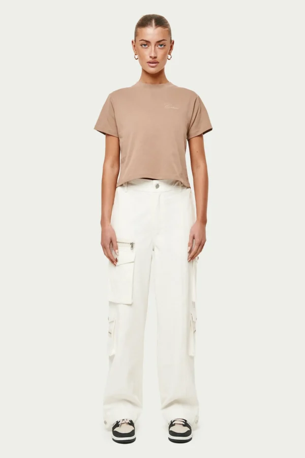 The Couture Club T-Shirts-Script Vintage Cropped T-Shirt