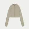 The Couture Club Tops-Sculpting Emblem Zip Through Top