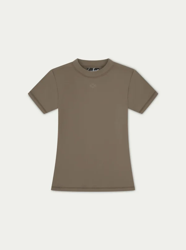 The Couture Club Tops-Sculpting Stretch Emblem Baby Tee