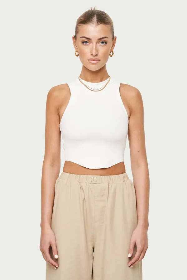 The Couture Club Tops-Sculpting Stretch Emblem Racer