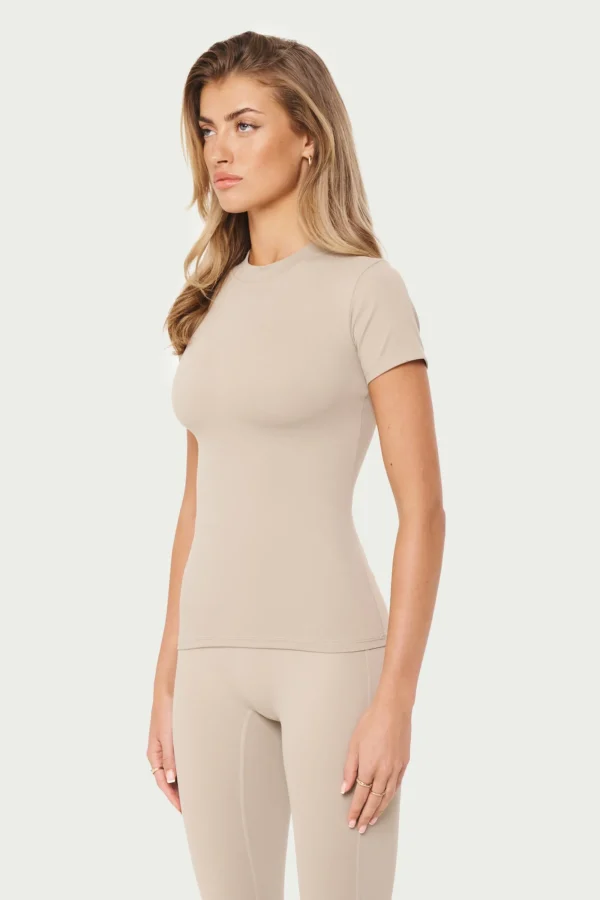 The Couture Club T-Shirts-Sculpting Stretch Emblem Baby Tee