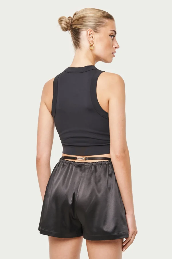 The Couture Club Tops-Sculpting Stretch Emblem Racer