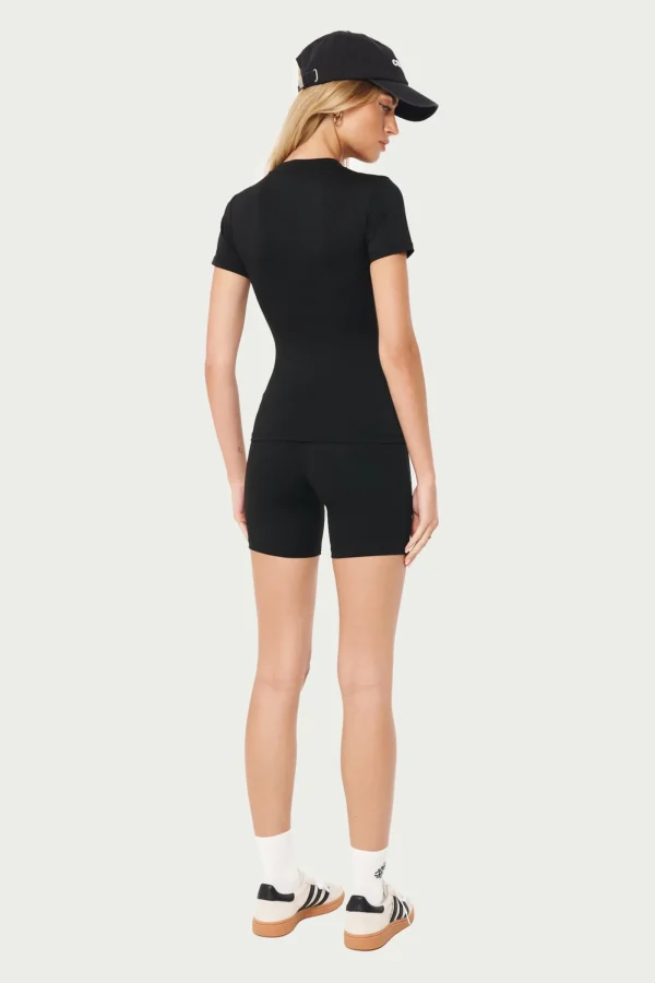 The Couture Club T-Shirts-Sculpting Stretch Emblem Baby Tee