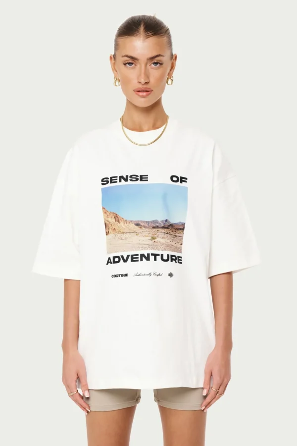 The Couture Club Tops-Sense Of Adventure Oversized T-Shirt