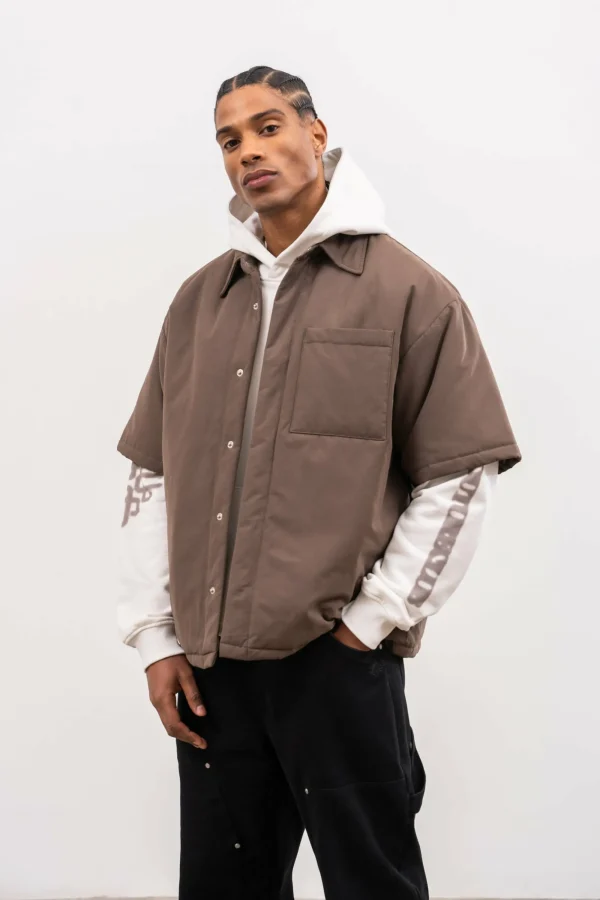 The Couture Club Shirts-Short Sleeve Padded Shirt