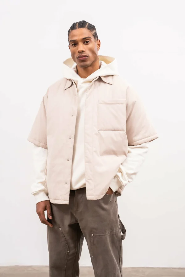 The Couture Club Shirts-Short Sleeve Padded Shirt