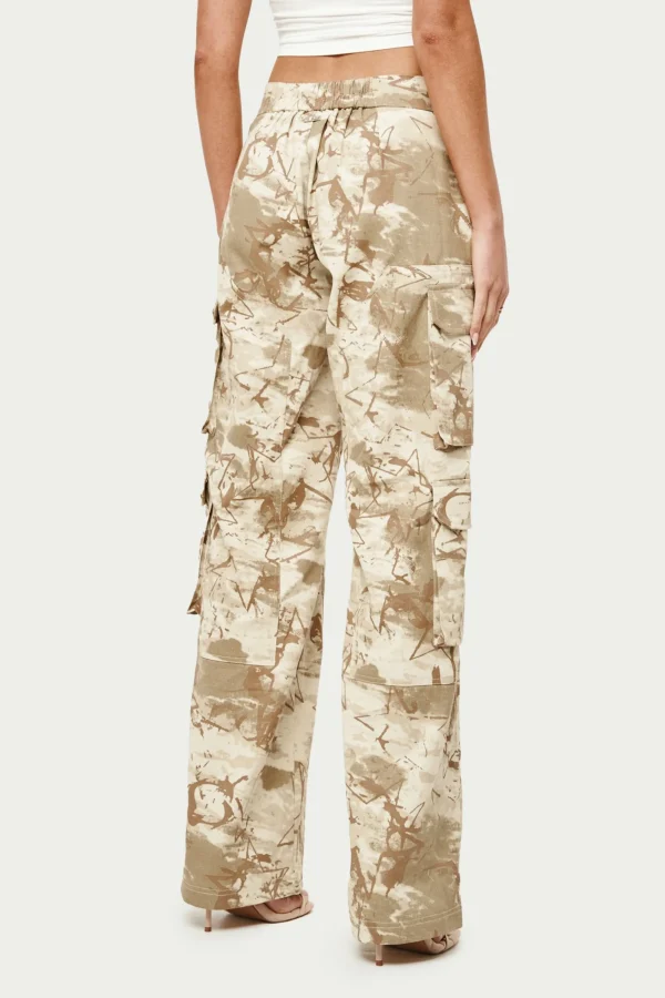 The Couture Club Bottoms-Side Zip Camo Cargo Pants