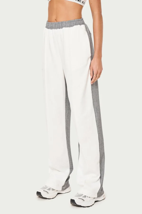 The Couture Club Joggers-Spliced Pinstripe Joggers