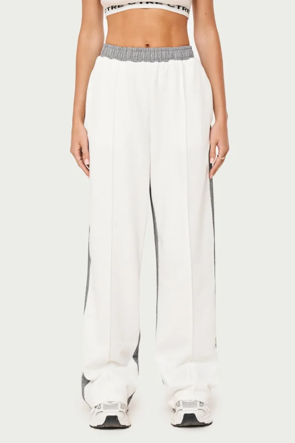 The Couture Club Joggers-Spliced Pinstripe Joggers