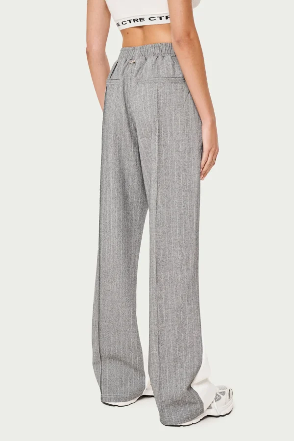 The Couture Club Joggers-Spliced Pinstripe Joggers