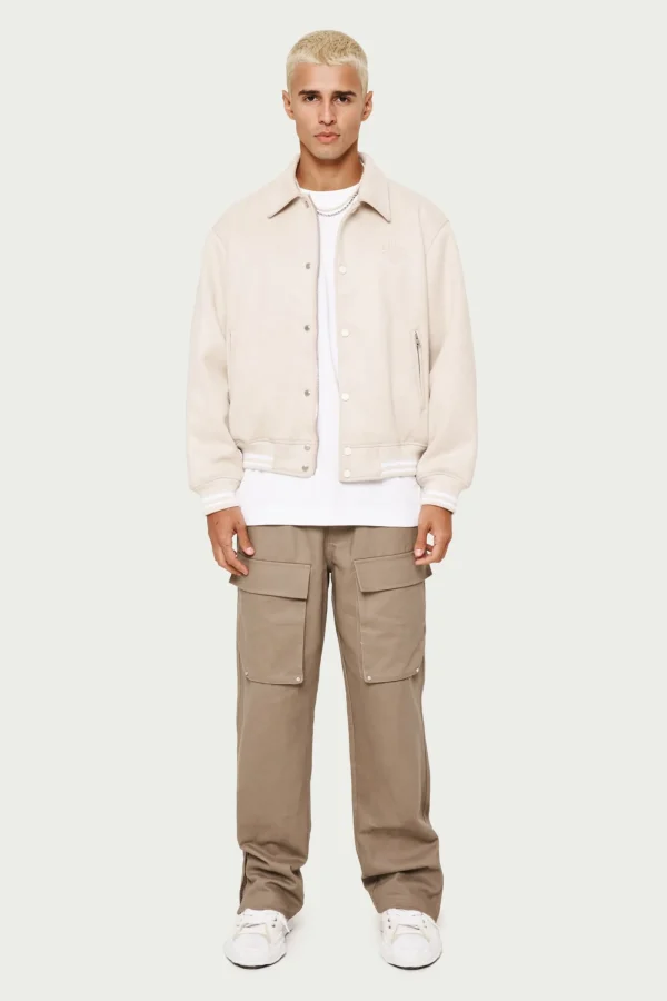 The Couture Club Coats & Jackets-Suede Varsity Jacket