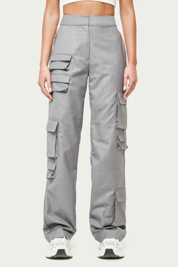 The Couture Club Bottoms-Tailored Multi Pocket Cargo Trouser