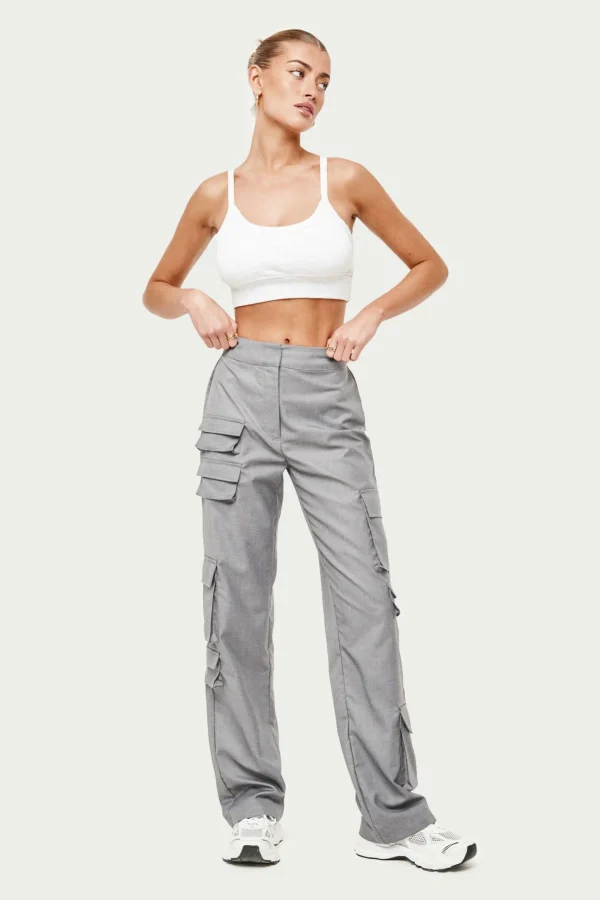 The Couture Club Bottoms-Tailored Multi Pocket Cargo Trouser