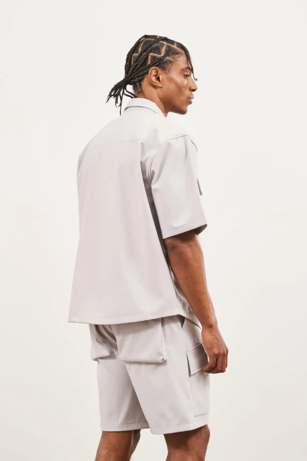The Couture Club Twinsets-Technical Heavyweight Zip Overshirt