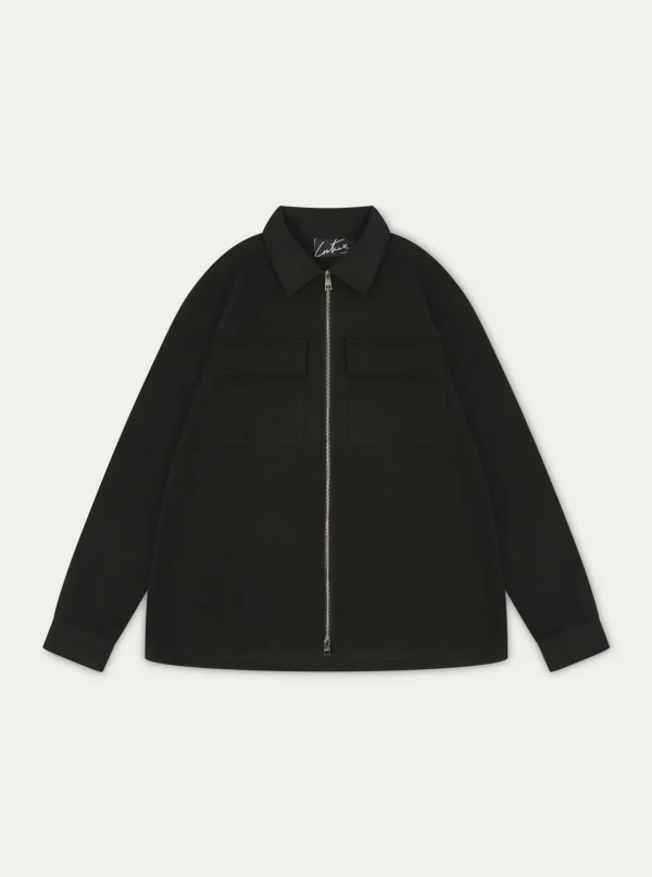 The Couture Club Twinsets-Technical Rib Zip Through Shacket