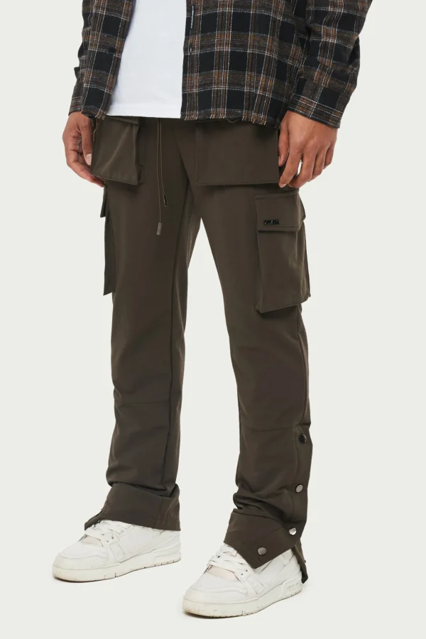 The Couture Club Cargo Pants-Technical Stretch Popper Detail Cargo Pants