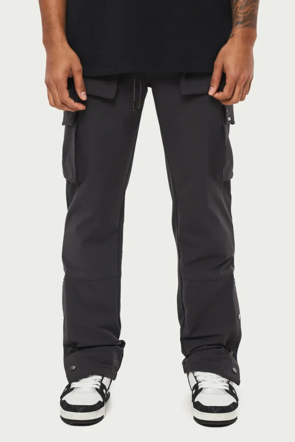 The Couture Club Cargo Pants-Technical Stretch Popper Detail Cargo Pants