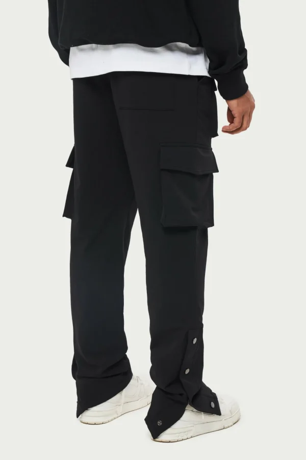 The Couture Club Cargo Pants-Technical Stretch Popper Detail Cargo Pants